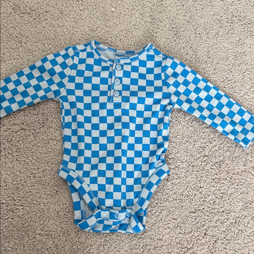 Blue Checkered baby One Piece
